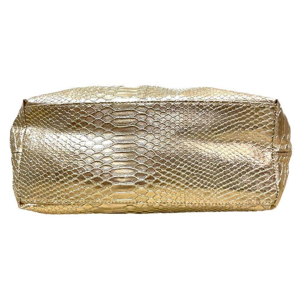 NEIMAN MARCUS Gold Python Embossed Tote - Picture 6 of 10